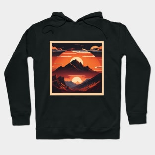 retro vintage moutain sunset Hoodie
